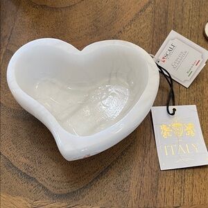Heart-Shaped White Alabaster Bowl by Scali